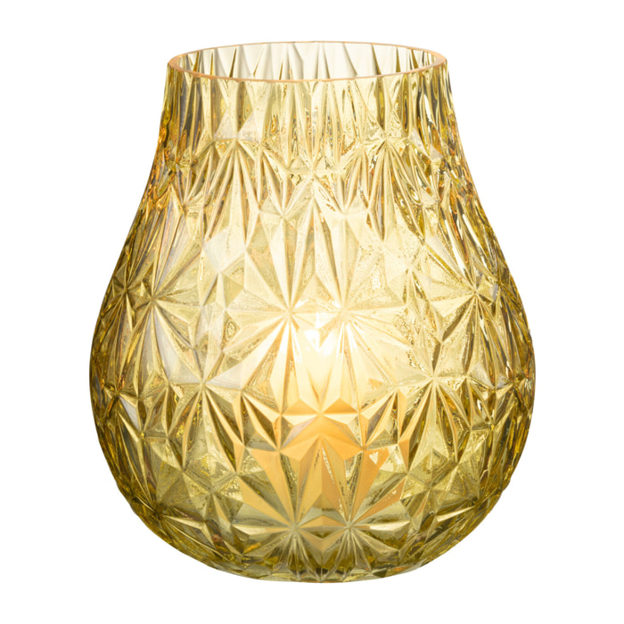J-Line vase Nox Taillé - verre - jaune - small - 22.5 cm de hauteur