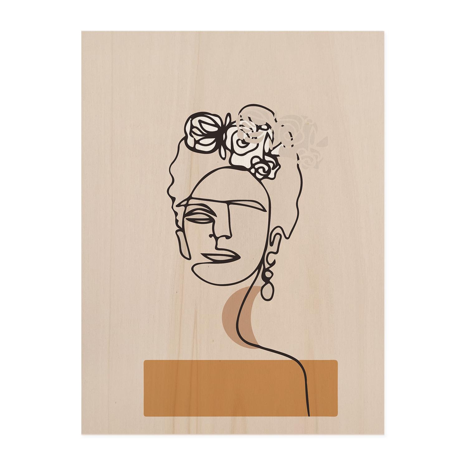 Tableau en bois Frida's Portrait Hauteur: 40 Longueur: 30 Largeur: 1