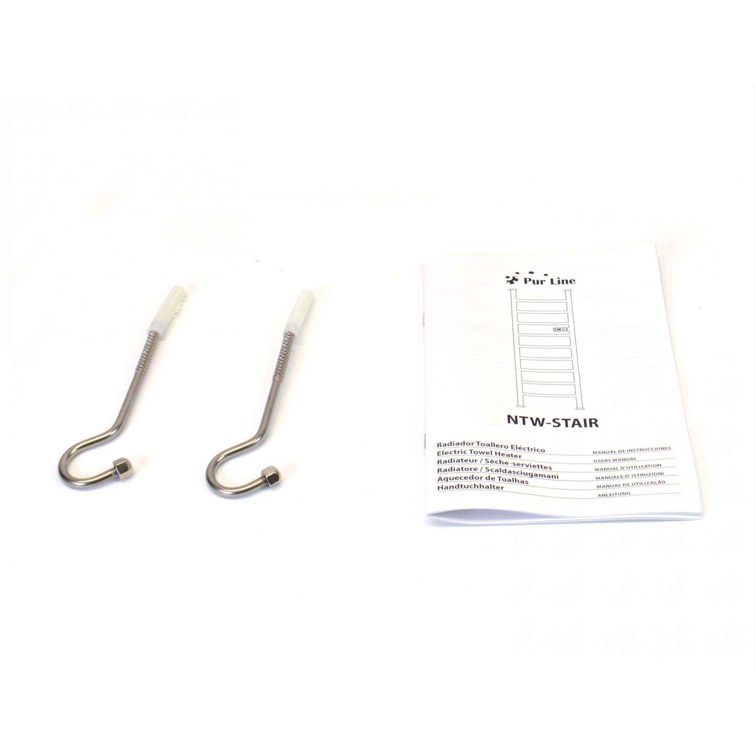 Toallero eléctrico alto con forma de escalera color negro NTW STAIR B PURLINE