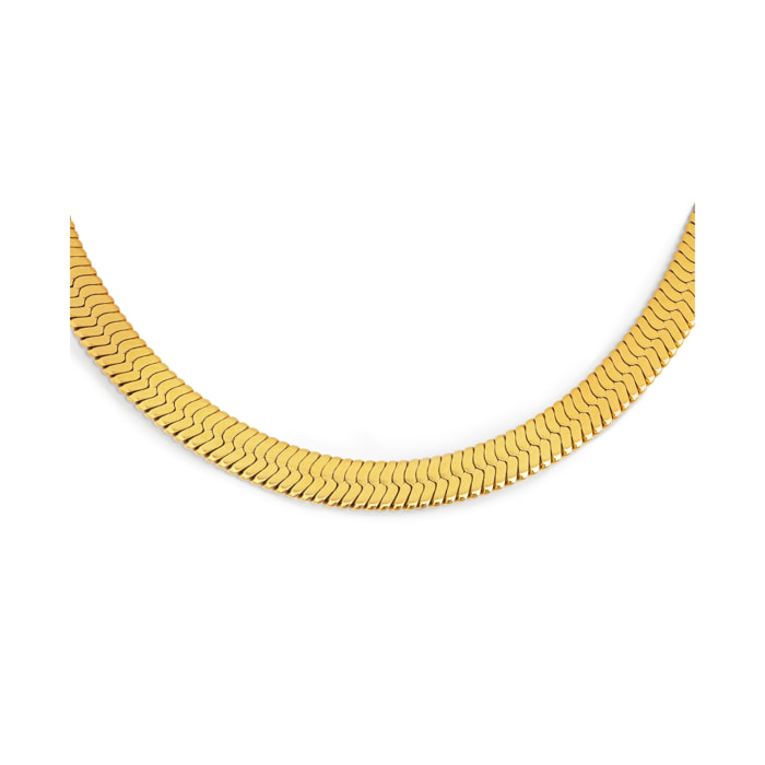 Collar Big Lisse Acero Baño Oro