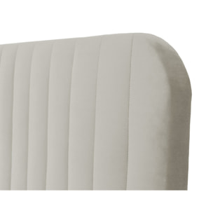 Stuart - lit coffre - 140x200 cm - sommier inclus - en velours - Beige