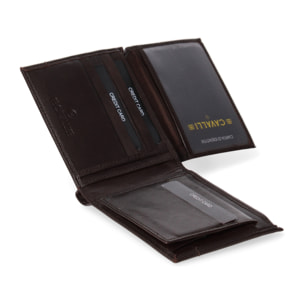Portafoglio uomo in vera pelle - Modello False - Casual - 12.5 x 10.0 x 2.0 cm