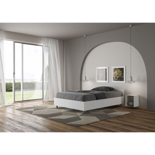 Cama con almacenaje 120x190 fresno blanco Nuamo