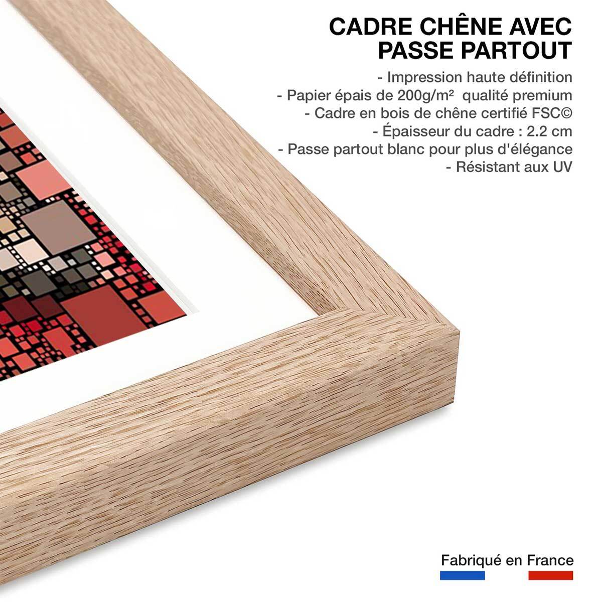Affiche vitraux king's college Affiche sous cadre bois