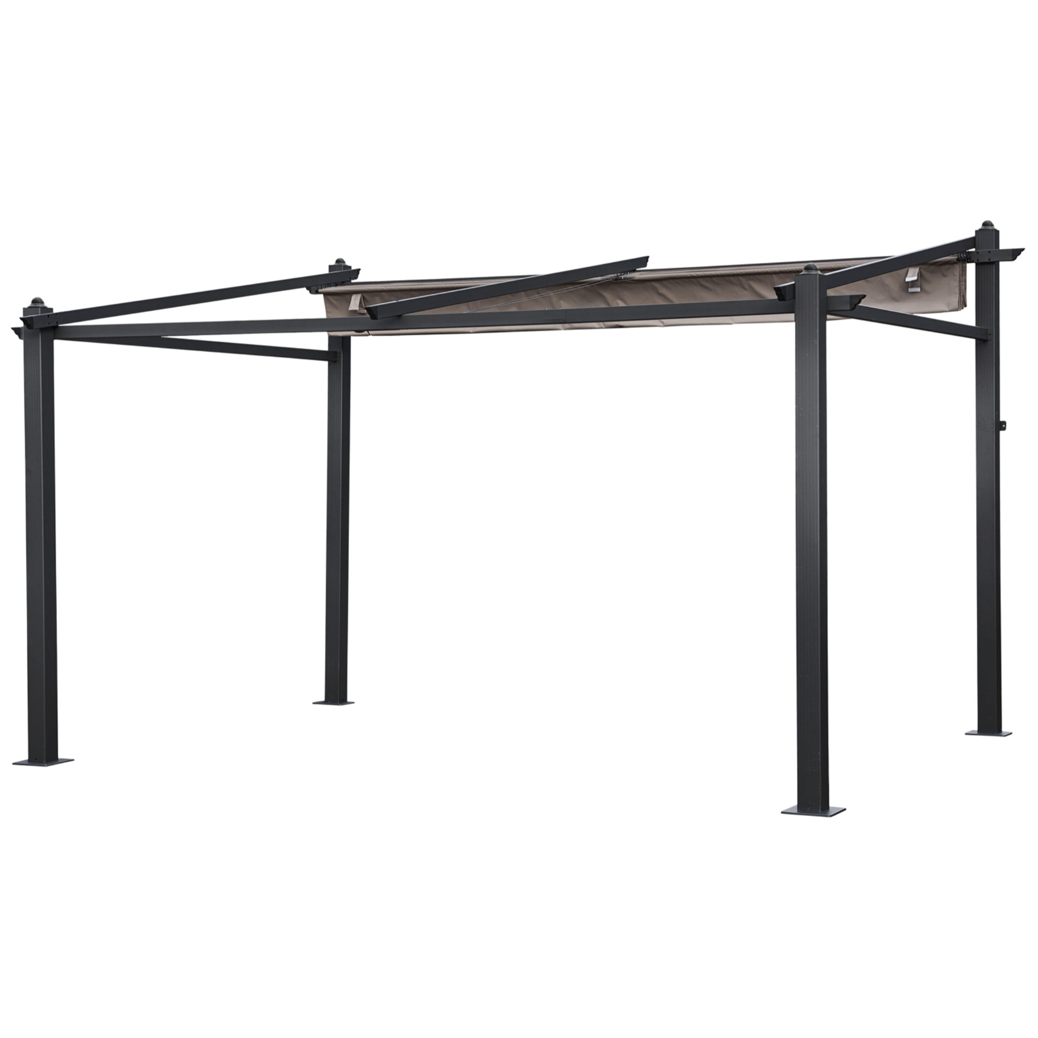 Pergola murale 3 × 4m FRÉJUS taupe - structure aluminium