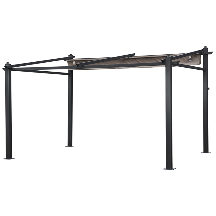 Pergola murale 3 × 4m FRÉJUS taupe - structure aluminium