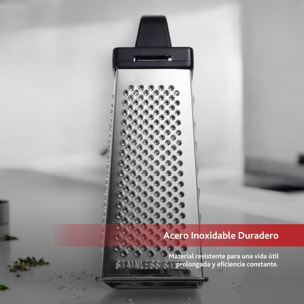 Rallador de Acero inoxidable de 4 caras 8,9x6,4x16,5cm
