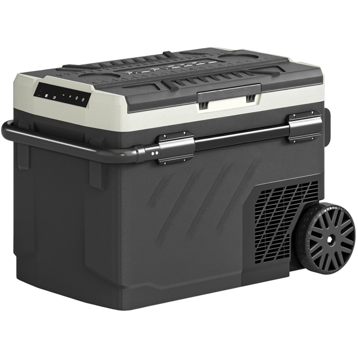 Glacière électrique portable 40L compresseur 2 zones poignée télescopique noir