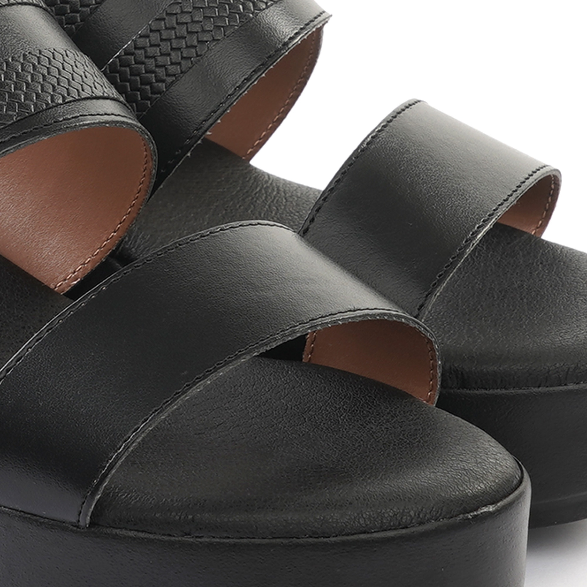 SANDALO ZEPPA DOPPIA FASCIA NERO