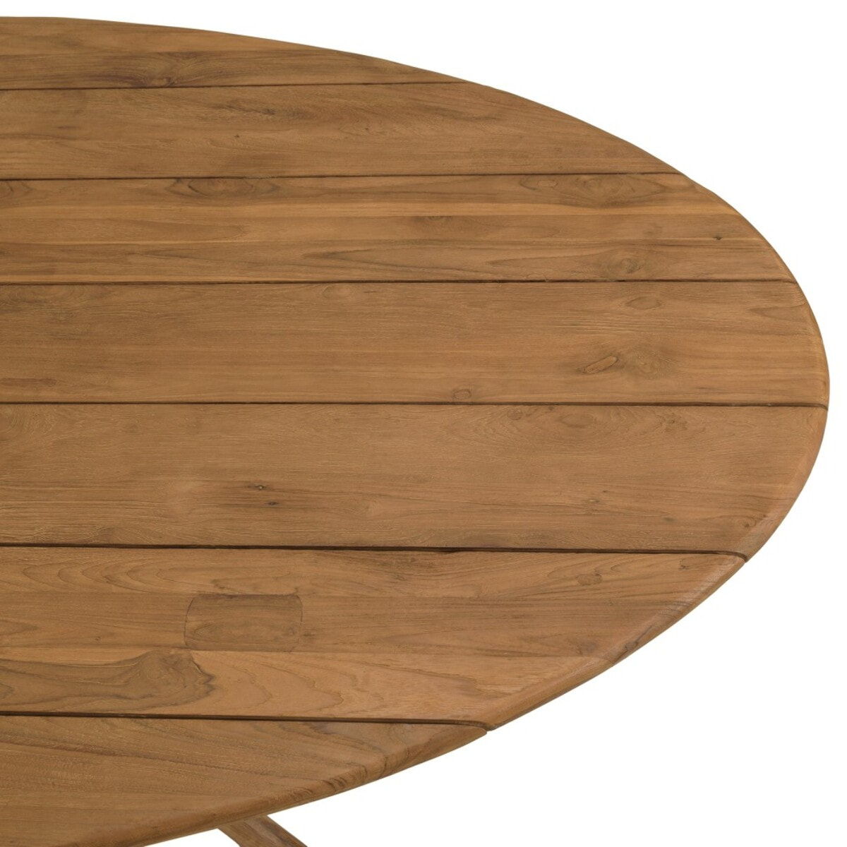 COLINE - Table à manger de jardin ovale 240x120cm en bois de teck recyclé (2 COLIS)