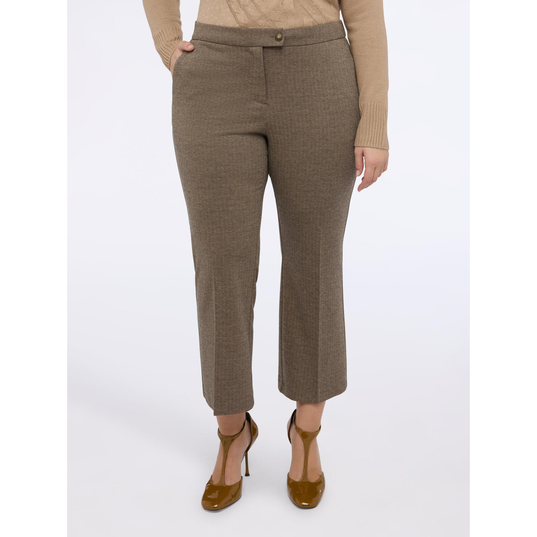 Fiorella Rubino - Pantalones de cuadros Kick Flare - Gris