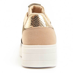 Sneaker De Plataforma - Beige - Altura: 4 Cm