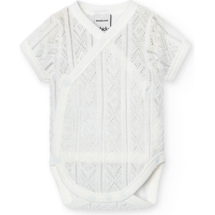 Body cruzado bebé manga corta perlé