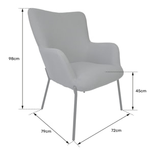 Fauteuil en tissu boucle vert kaki EIRA