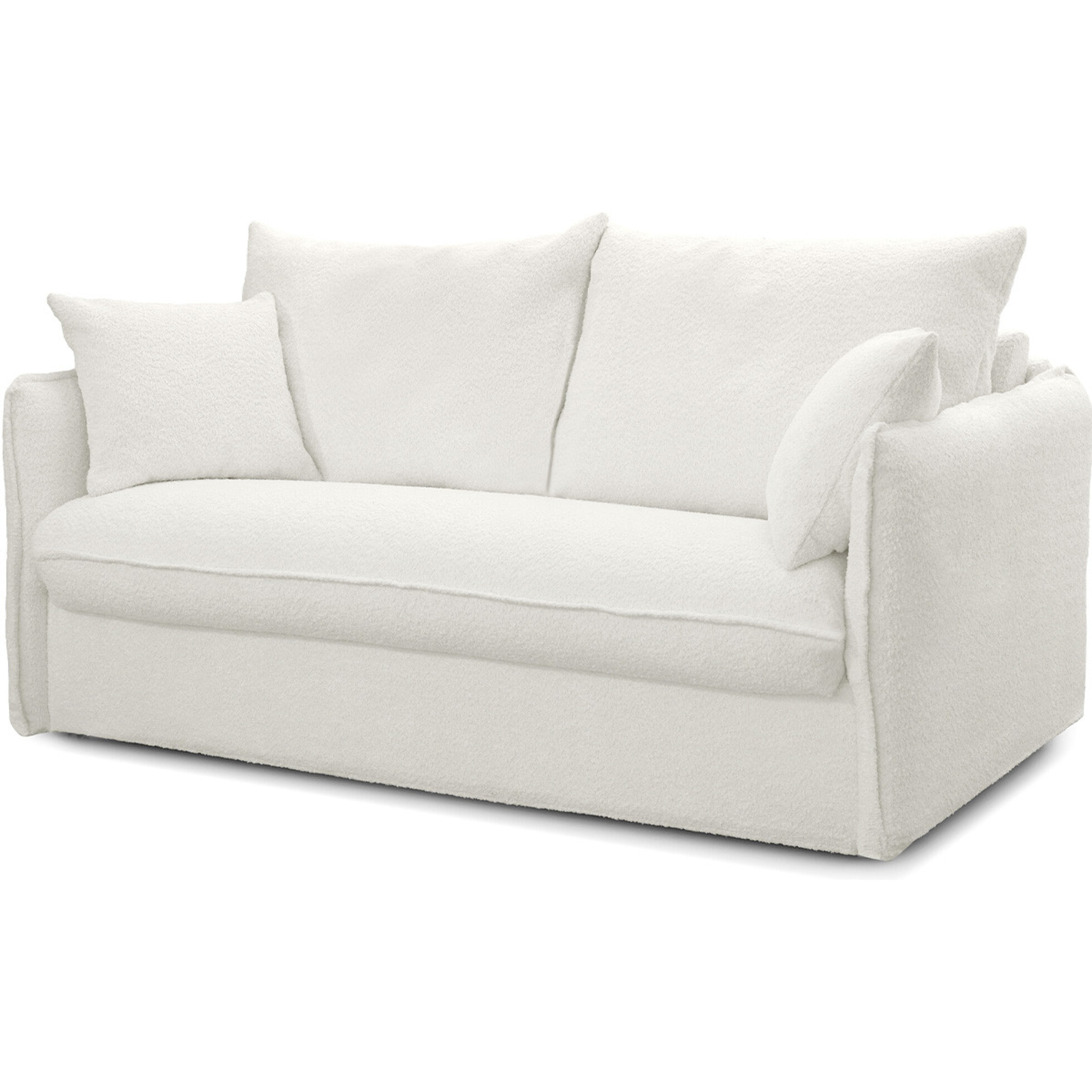 Canapé convertible express déhoussable 3 places en tissu bouclette - GINA