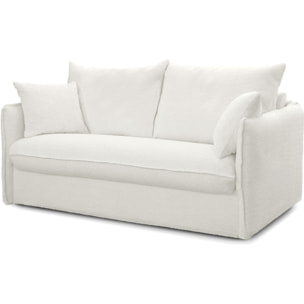 Canapé convertible express déhoussable 3 places en tissu bouclette - GINA