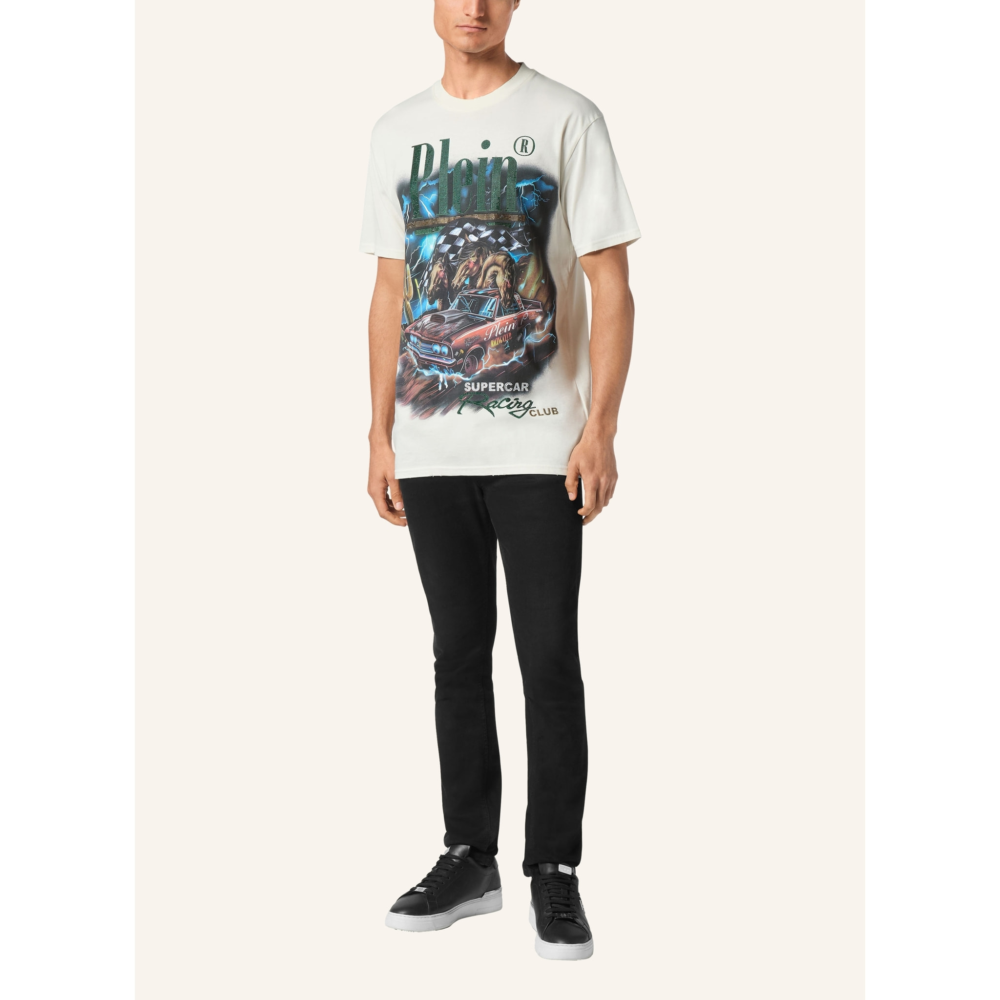 PHILIPP PLEIN T-Shirt Round Neck RACING