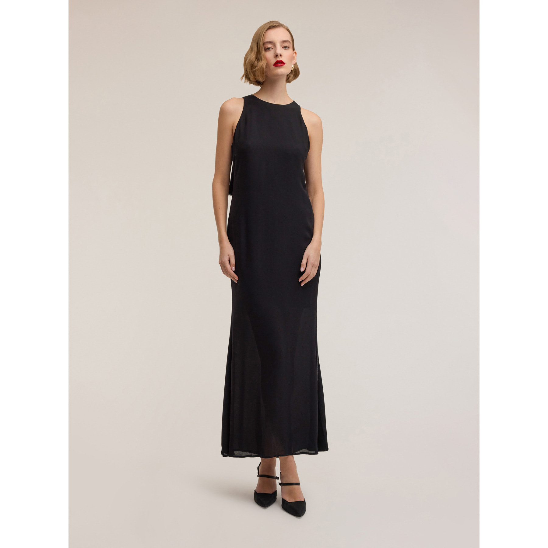 Motivi - Vestito lungo con cut-out posteriore - Nero