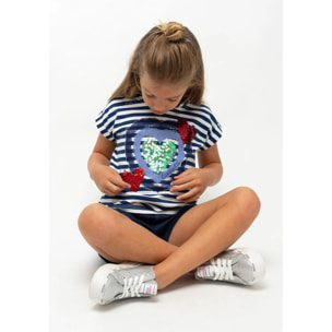 Camiseta con Diseño Frontal en Azul