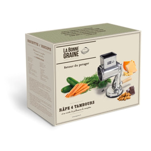 Râpe inox 4 tambours - fixation ventouse