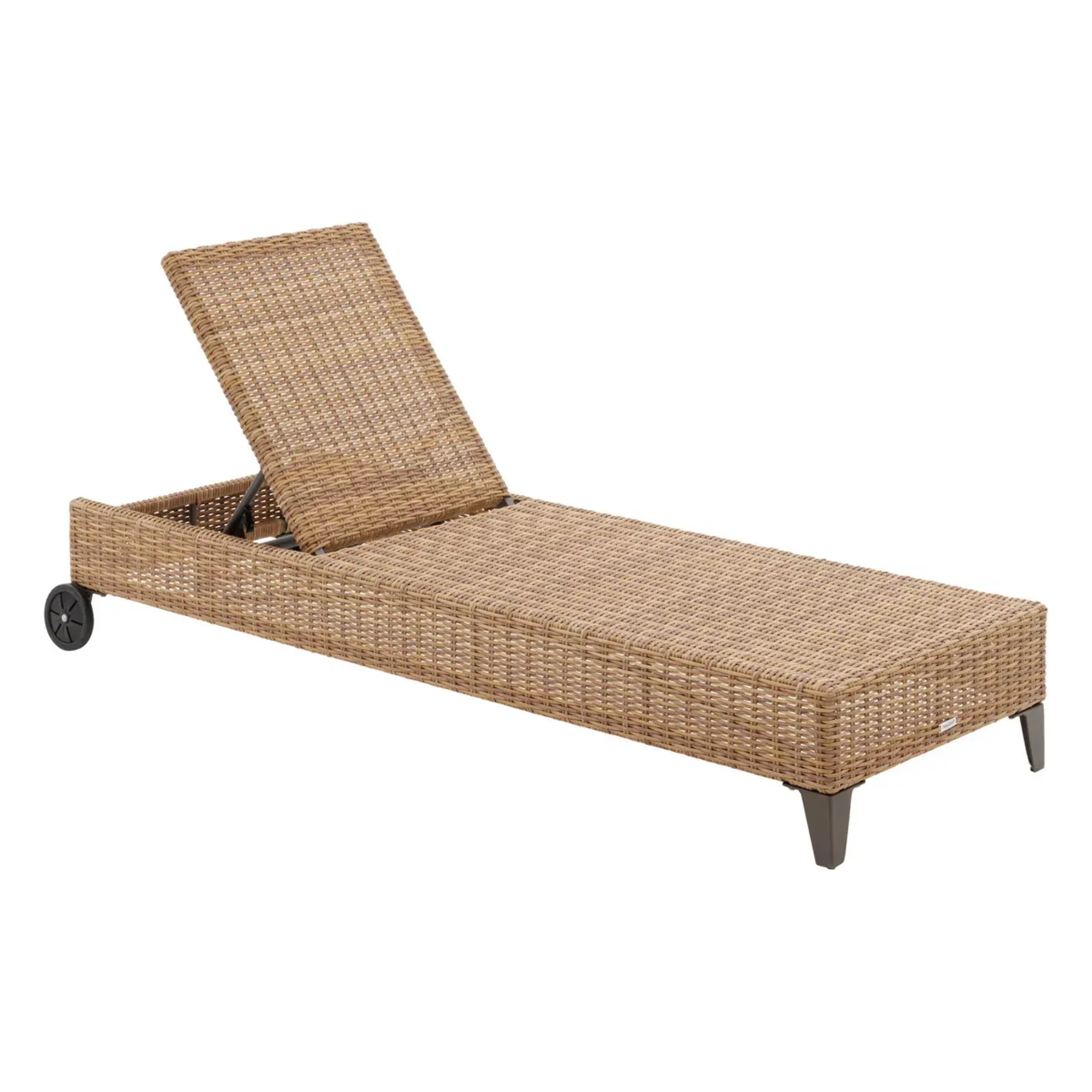 Lit de piscine "Boali" Savana aluminium résine tressée et polyester