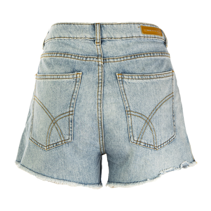 GAS pantaloncino donna stone wash lig