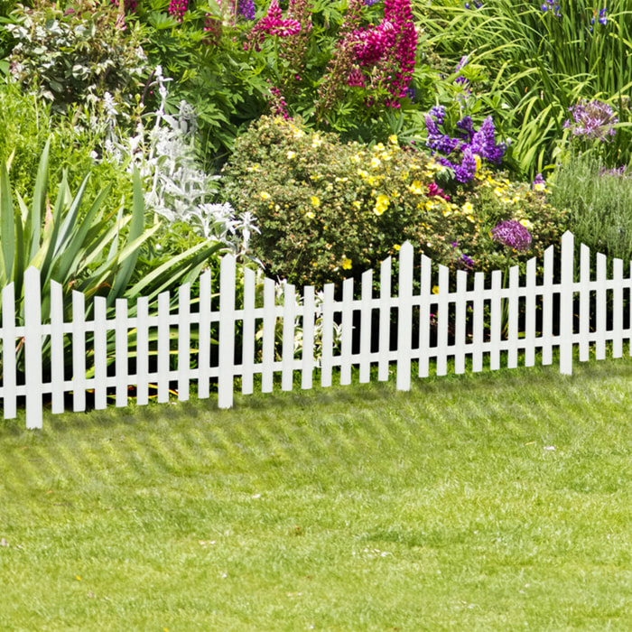 Bordurettes pour parterre en plastique blanc - lot de 10