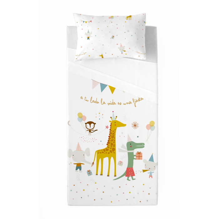 Haciendo el Indio - Juego de Sábanas Estampadas - Infantil - Incluye 1 Funda de Almohada - 100% Algodón - Fiesta