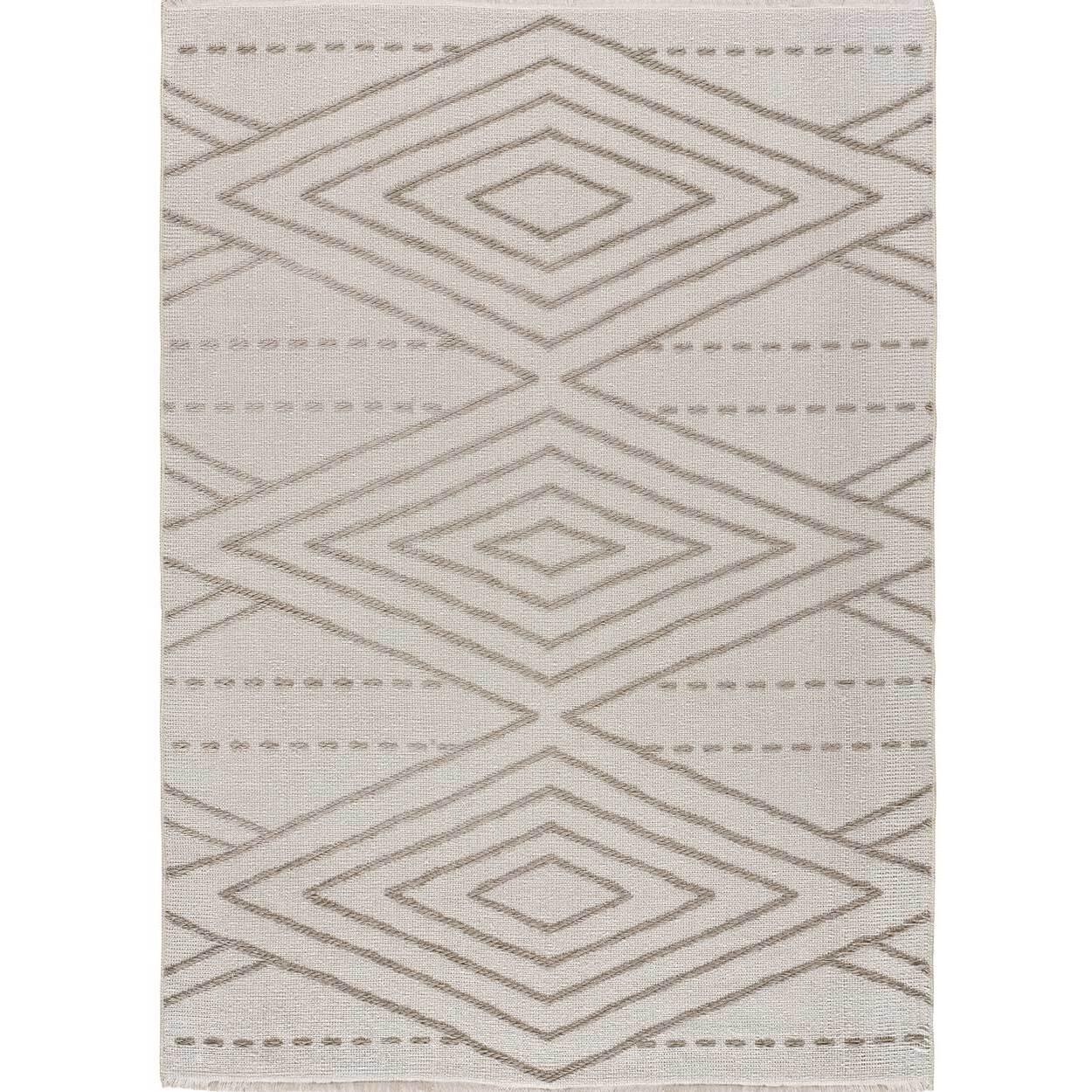 LUX Alfombra geométrica en estilo étnico en color beige, varias medidas disponibles.