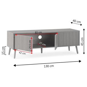 Mueble tv Lluvia 3 puertas color roble, 130 cm largo