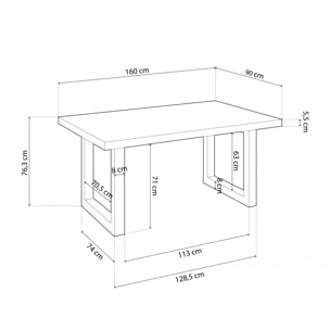 Mesa de exterior Masi Roble salvaje - Antracita