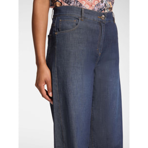 Elena Mirò - Jeans wide leg in Chambray - Blu