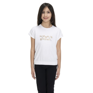 Camiseta corta de niña brillante