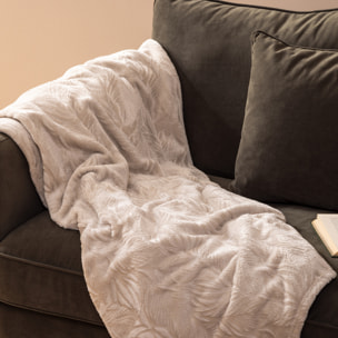 Plaid flanelle Roy beige 125x150cm