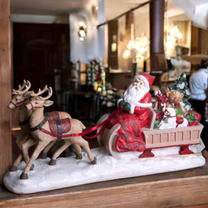 Babbo natale su slitta con daini - Pezzi 1 - ROSSO - Bianchi Dino SpA