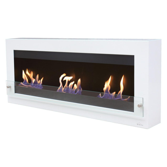 Chimenea de etanol mural extra grande en acero y cristal templado MELIBEA PURLINE 6000 W