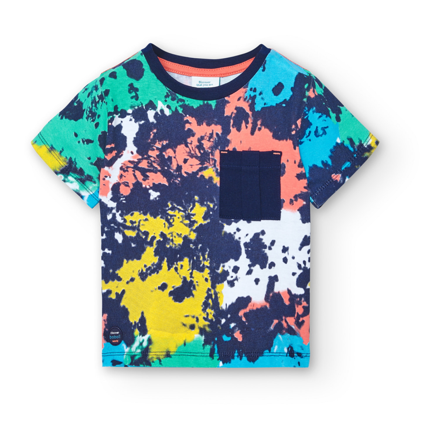 Camiseta niÃ±o estampada, mangas cortas, azul marino, 348049