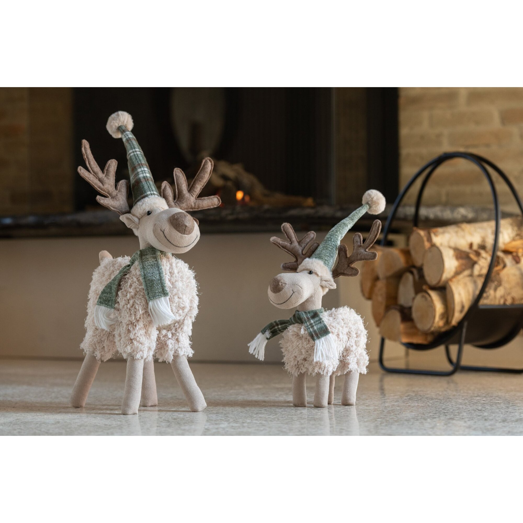 J-Line figurine Élan Foulard - polyester - blanc/vert - small