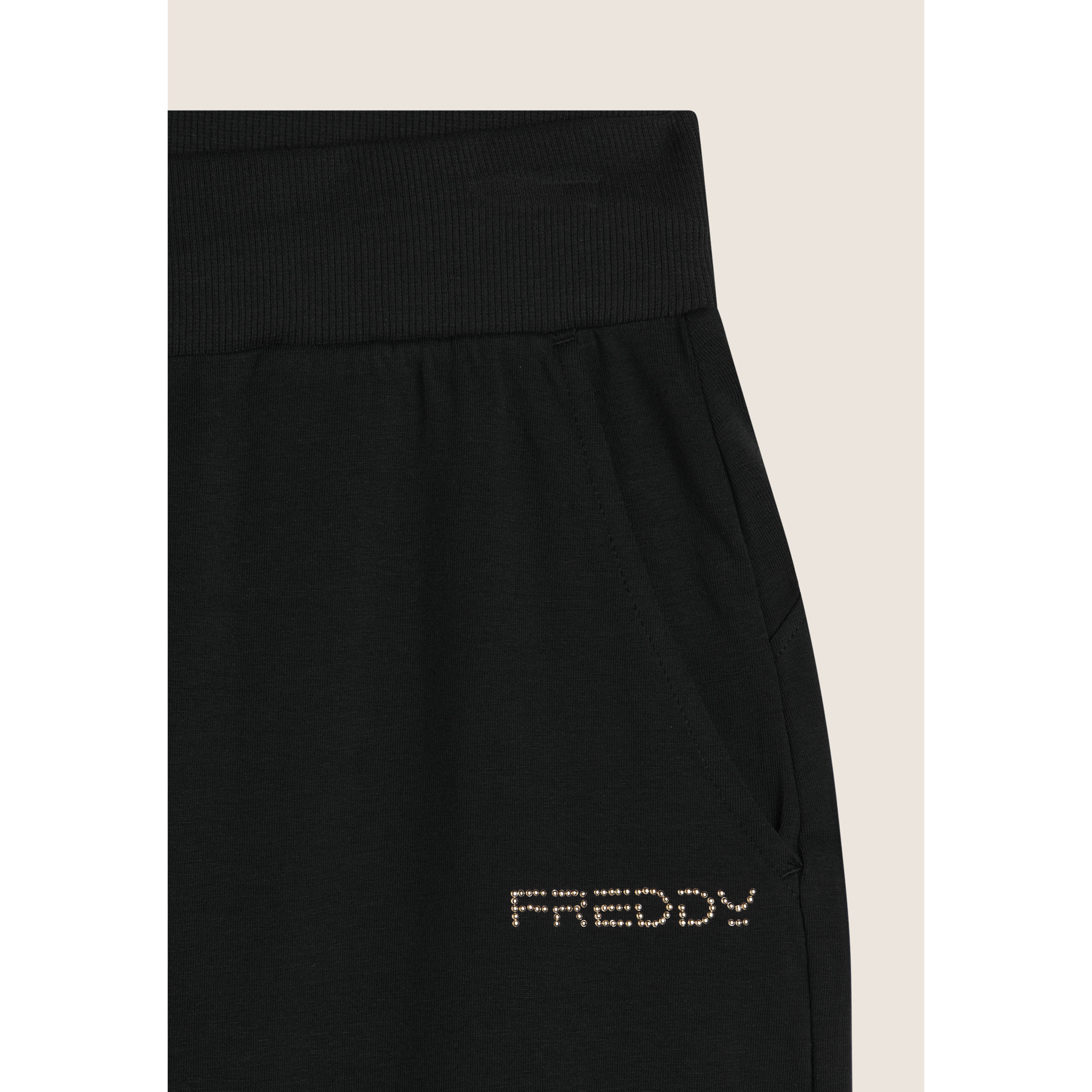 Pantaloni regular fit in jersey con fondo dritto