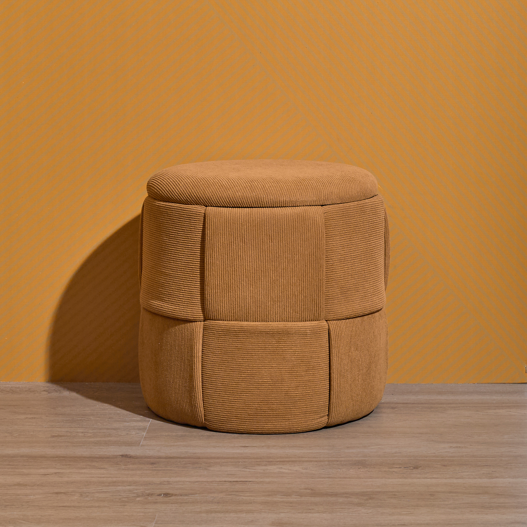 Pouf - HOME DECO FACTORY - Jules - Rangement - Tressé - Jaune