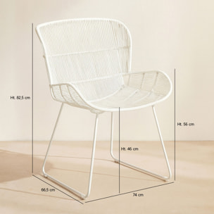 Fauteuil de table en polypropylène blanc CON DAO