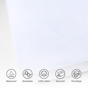 Protector de Colchón de Cuna | Algodón 100% | Antibacteriano | Antiácaros | Impermeable | Transpirable