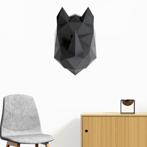 Stickers muraux 3D | Sticker Mural Autocollant effet 3D origami rhinocéros noir - Stickers adhésifs 3D Chambre Salon Trompe l'oeil