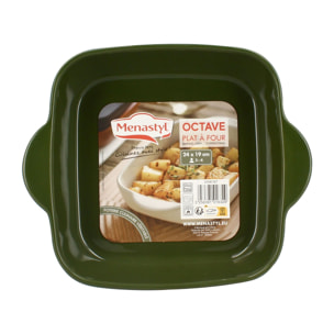 Plat à four carré en grès vert OCTAVE