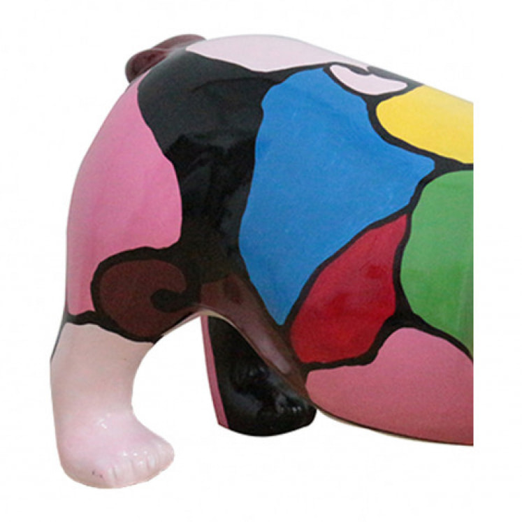 Statuette chien bulldog anglais multicolore en résine H30cm - MILO