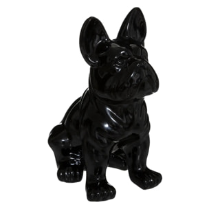 Chien buldog Eden H.22cm céramique noir