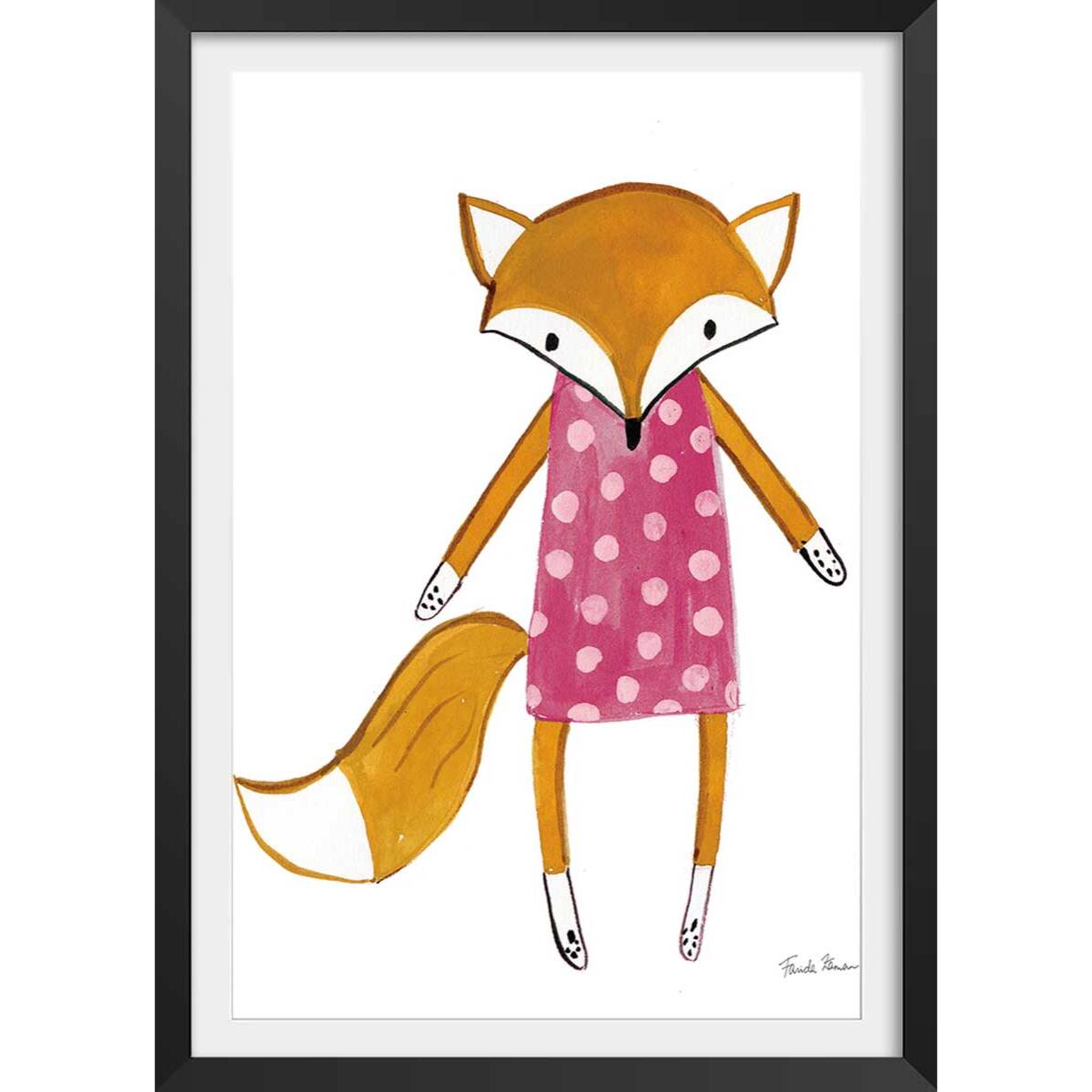 Affiche enfant copine de quartier  Affiche + cadre en bois - Noir