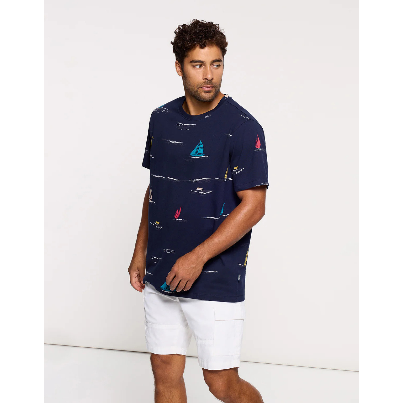 Camiseta Manga Corta Azul Marino - Sluupy