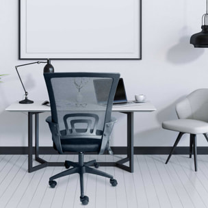 Lara - Sedia da ufficio ergonomica ad altezza regolabile con ruote girevoli - colore nero