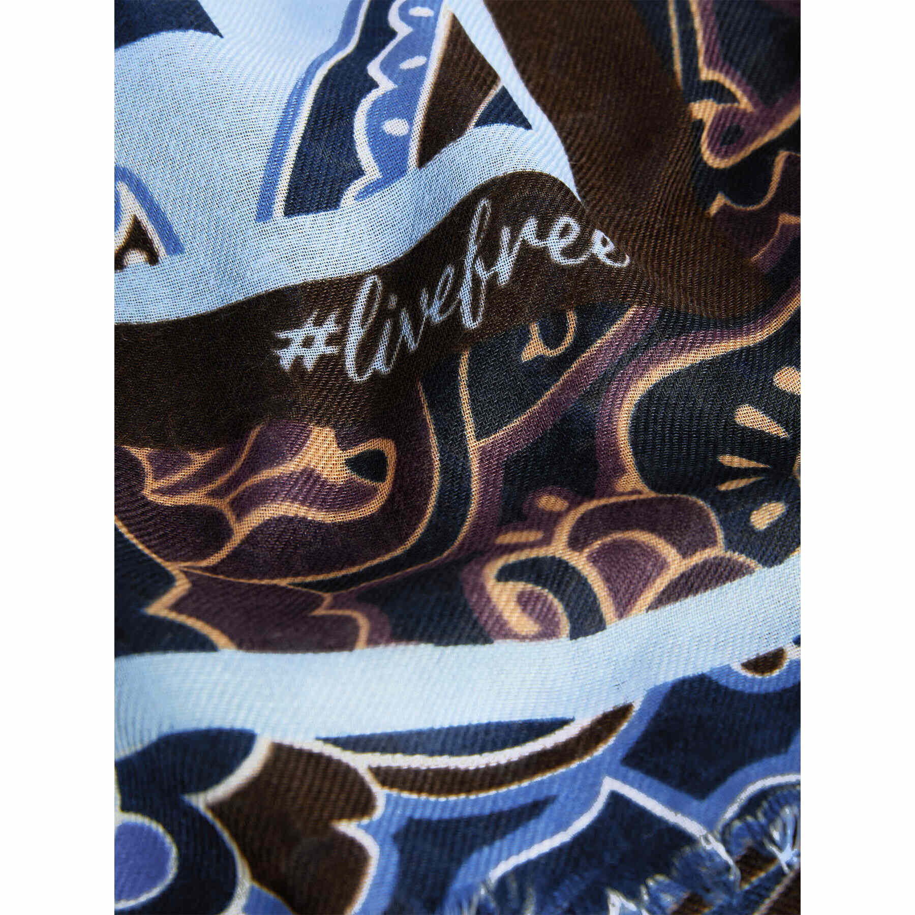 Fiorella Rubino - Foulard largo con estampado de cachemira - Azul